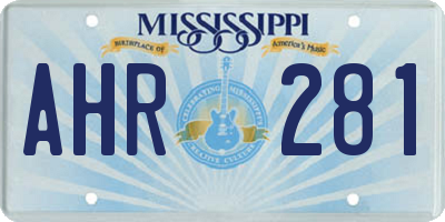 MS license plate AHR281