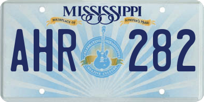 MS license plate AHR282