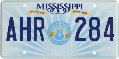 MS license plate AHR284