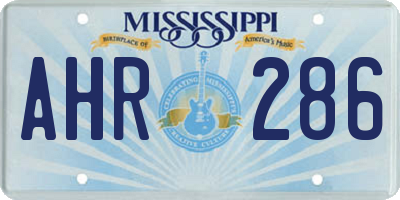 MS license plate AHR286