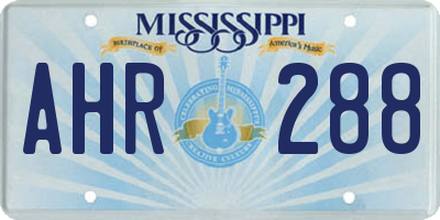 MS license plate AHR288