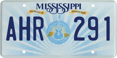 MS license plate AHR291