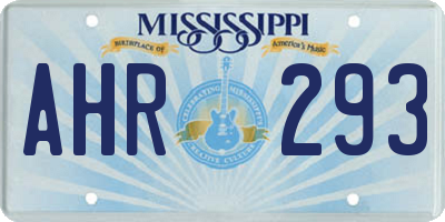 MS license plate AHR293