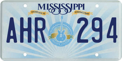 MS license plate AHR294