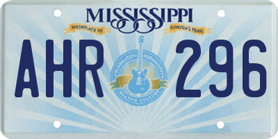 MS license plate AHR296