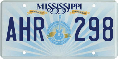 MS license plate AHR298