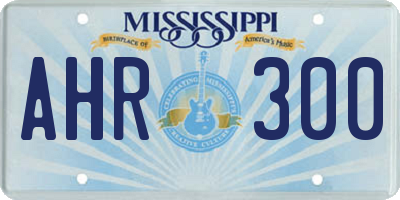 MS license plate AHR300