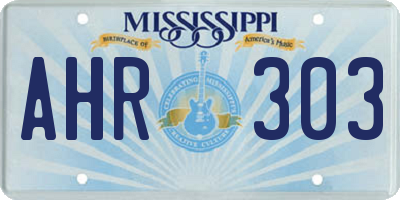 MS license plate AHR303