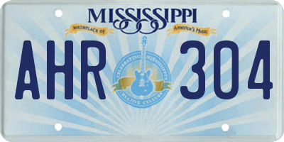 MS license plate AHR304