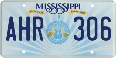 MS license plate AHR306