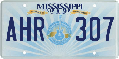 MS license plate AHR307