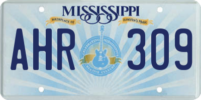 MS license plate AHR309