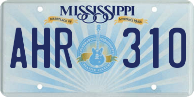 MS license plate AHR310