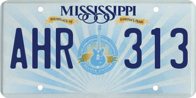 MS license plate AHR313