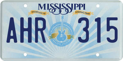 MS license plate AHR315