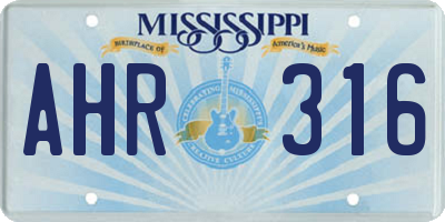 MS license plate AHR316