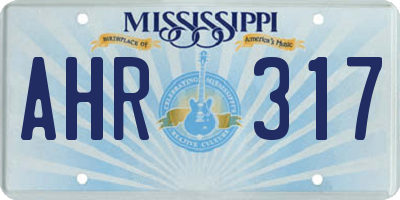 MS license plate AHR317