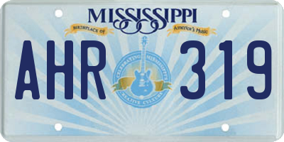 MS license plate AHR319