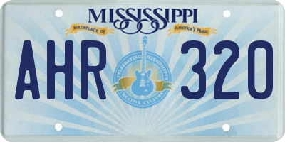 MS license plate AHR320