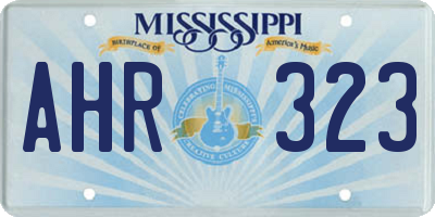 MS license plate AHR323