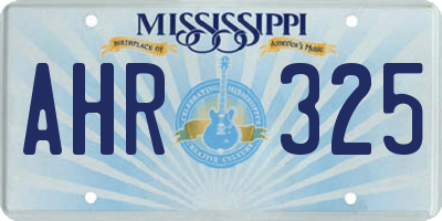 MS license plate AHR325