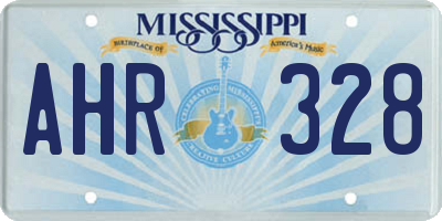 MS license plate AHR328