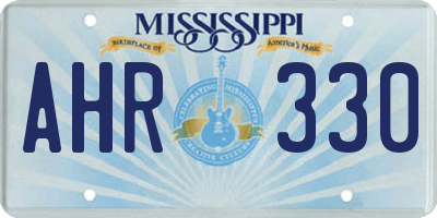 MS license plate AHR330