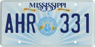 MS license plate AHR331
