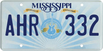 MS license plate AHR332