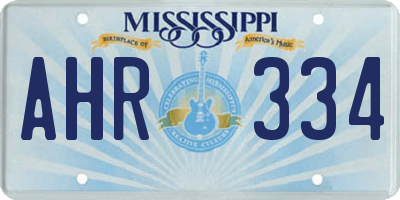 MS license plate AHR334
