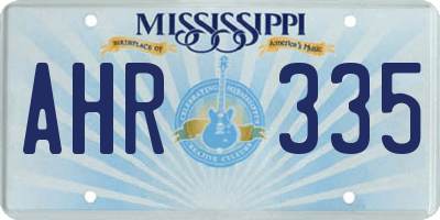 MS license plate AHR335