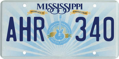 MS license plate AHR340