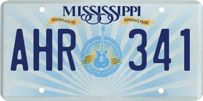 MS license plate AHR341