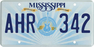 MS license plate AHR342