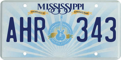 MS license plate AHR343