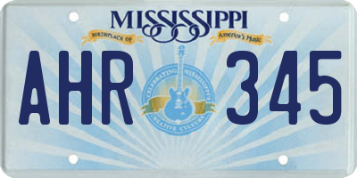 MS license plate AHR345