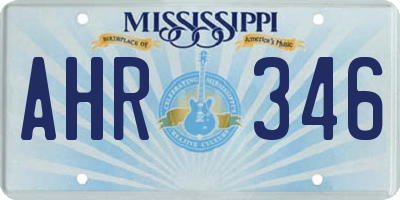 MS license plate AHR346