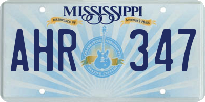 MS license plate AHR347