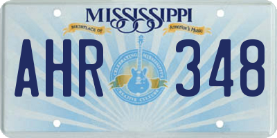 MS license plate AHR348