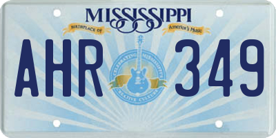 MS license plate AHR349