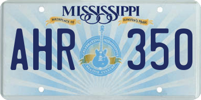 MS license plate AHR350