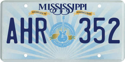MS license plate AHR352
