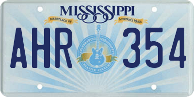 MS license plate AHR354