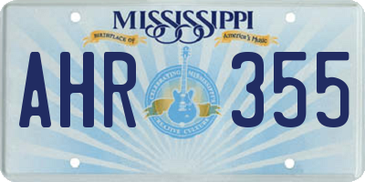 MS license plate AHR355