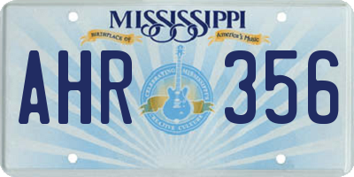 MS license plate AHR356