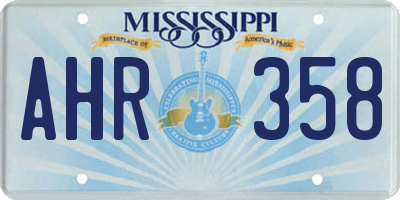 MS license plate AHR358