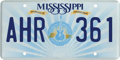 MS license plate AHR361