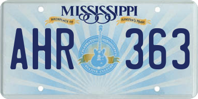 MS license plate AHR363
