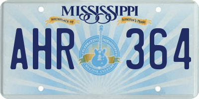 MS license plate AHR364