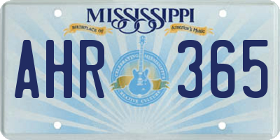 MS license plate AHR365